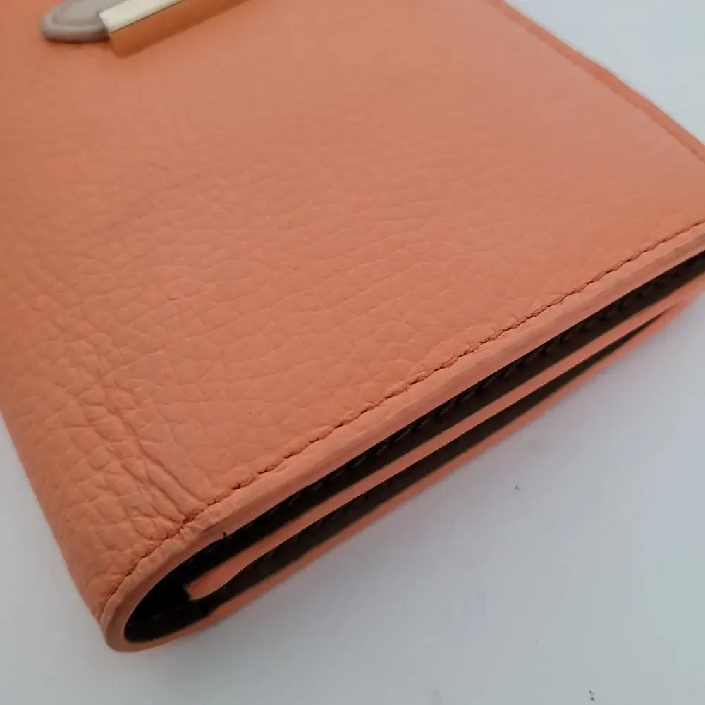 Furla Sofia Grainy Leather‎ Wallet Large Italian Bifold Large Orange Long Design